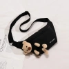Wholesale of new cute parent-child crossbody bags with cartoon fashion canvas small bags and plush figurine decorations Specification image